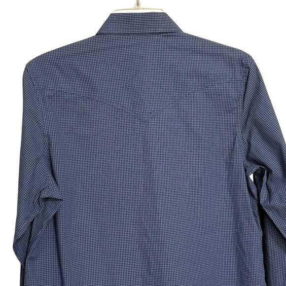 Rockies Womens Blue Checkered Long Sleeve Pearl Snap Shirt - Size Medium - Picture 7 of 9